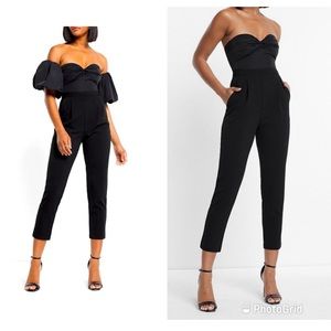 Jumpsuit with detachable puff sleeve